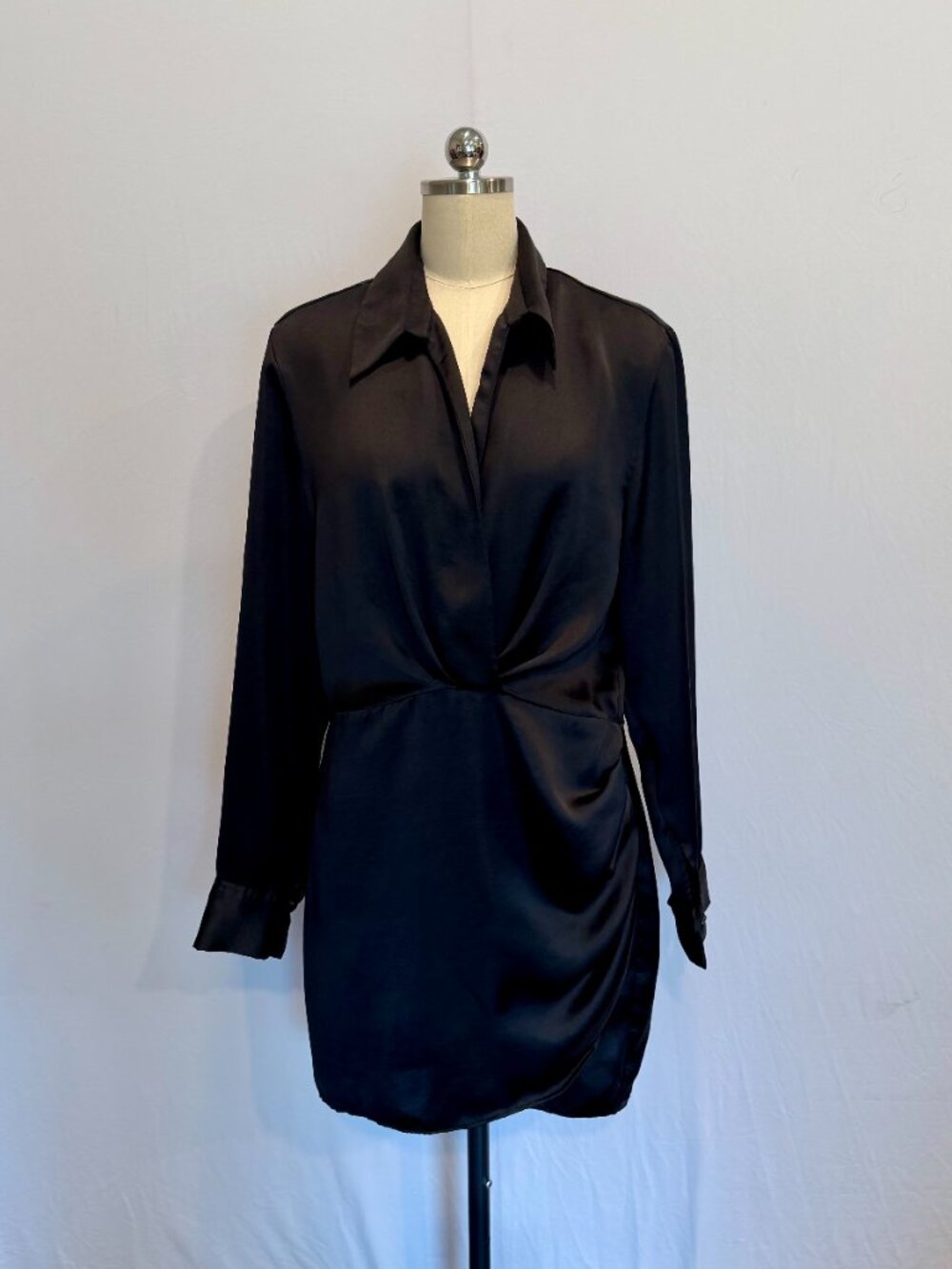 Zara Women's Short Satin Effect Dress Black Size XL - excellent condition